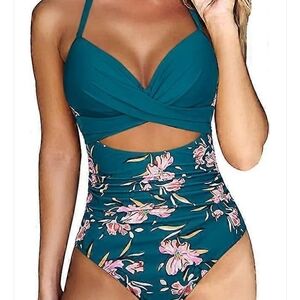 Floral Cutout Swimsuit, Medium